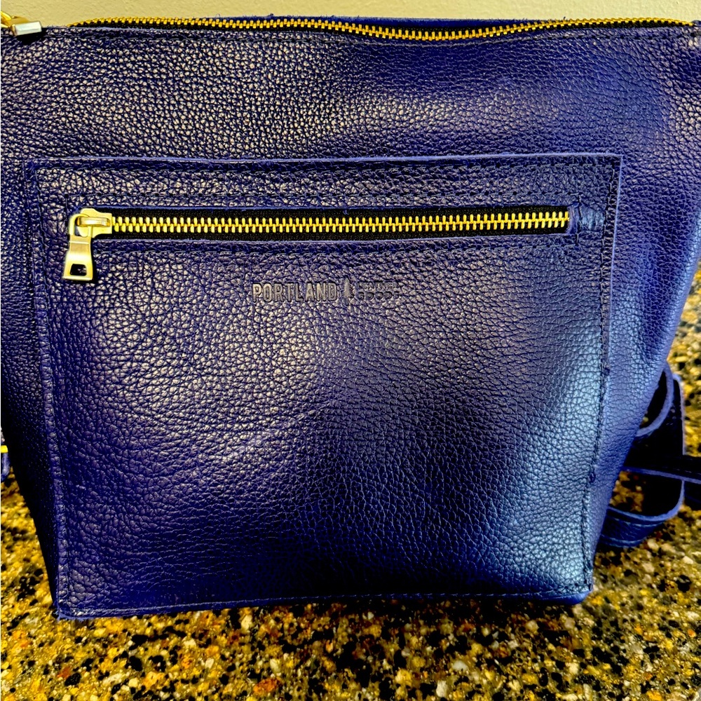 Portland Leather Small Backpack, used once Cobalt Blue